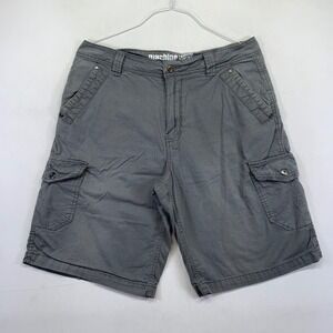 Machine Mens Cargo Shorts Size 36 Gray Embroidered Pockets Y2k Skate Grunge